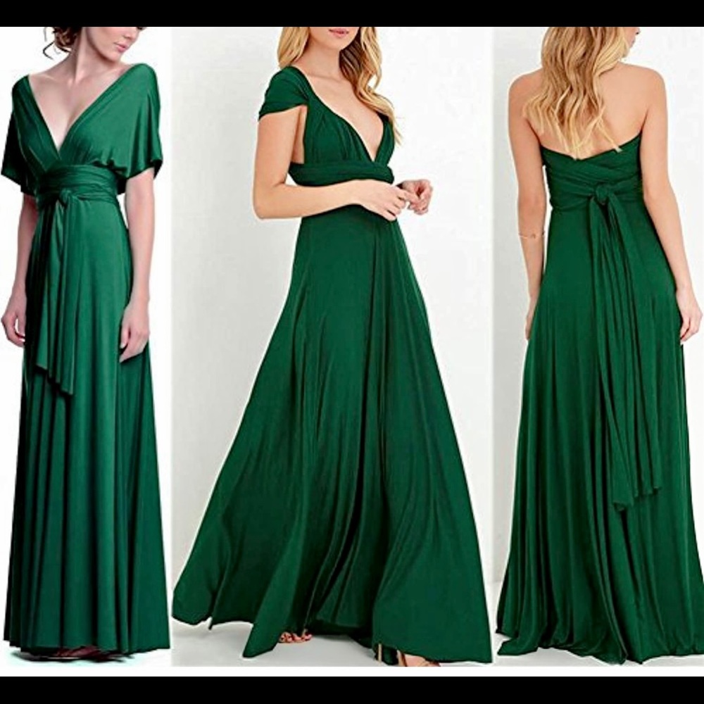 Emerald green universal spandex infinity dress